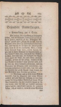 Besondere Anmerkungen.