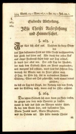Siebende Abtheilung: JEsu Christi Auferstehung und Himmelfahrt