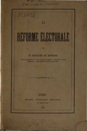 La réforme électorale