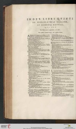 Index libri qvinti