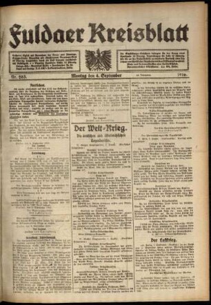 Ausgabe vom Montag, den 04. September 1916.