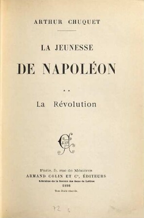 La jeunesse de Napoléon, 2. La Révolution