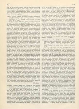 572-573 [Rezension] Schanz, Paul, ,Apologie des Christentums