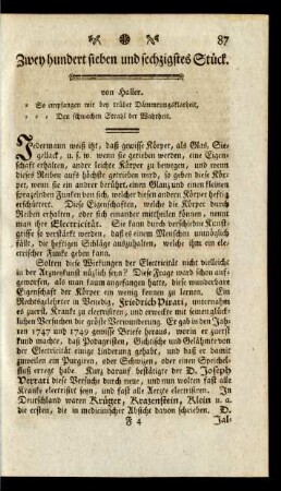 Zwey hundert sieben und sechzigstes Stück