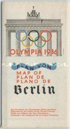 Stadtplan von Berlin, herausgegeben zu den Olympischen Spielen 1936 (mehrsprachig)