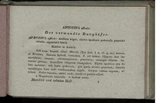 Aphodius affinis. [bis] Phalaena syringaria.