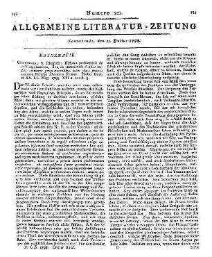 Reimer, N. T.: Historia problematis de cubi duplicatione. Sive de inveniendis duabus mediis continue proportionalibus inter duas datas. Göttingen: Dieterich 1798