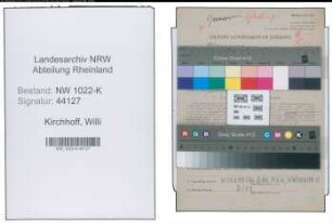 Entnazifizierung Willi Kirchhoff , geb. 05.05.1901 (Kassierer)