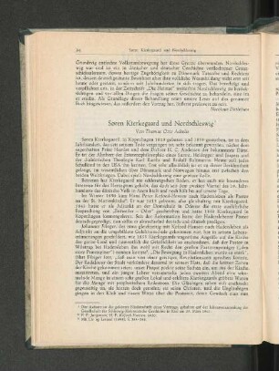 Soren Kierkegaard und Nordschleswig.