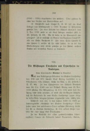 VIII. Die Wüstungen Odenhusen und Oydeshusen im Ambergau