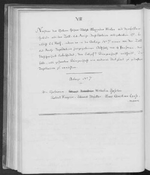 VIII. Wahl eines Bürgers zur Zoll und Accise-Deputation.