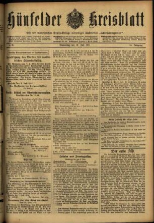 Ausgabe vom Donnerstag, den 10. Juli 1919.