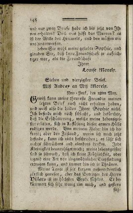 Sieben und vierzigster Brief. - Acht und vierzigster Brief.