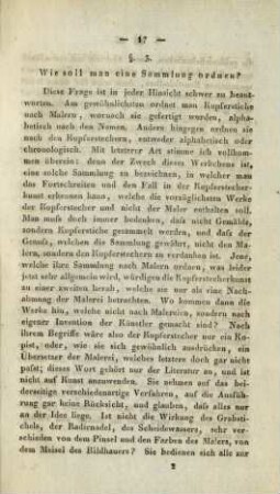 §. 3. Wie soll man eine Sammlung ordnen?