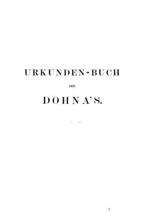 Urkunden-Buch der Dohna's