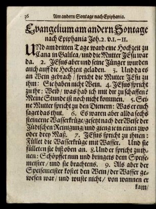 Evangelium am andern Sontage nach Epiphania ....