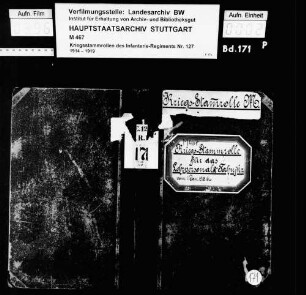 Kriegsstammrolle des 2. Rekrutendepots - Lehrpersonal und Fahnenjunker