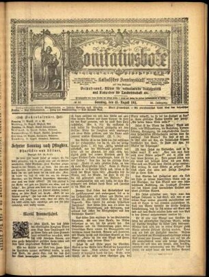 Erste Ausgabe vom Sonntag, den 13. August 1911.