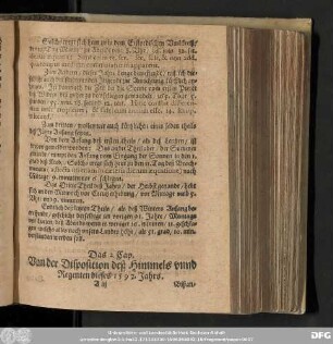 Das 2. Cap. Von der Disposition deß Himmels unnd Regenten dieses 1592. Jahrs.
