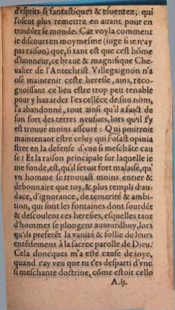 L' Amende Honorable De Nicolas Dvrand, Surnommé le Cheualier de Villegaignon