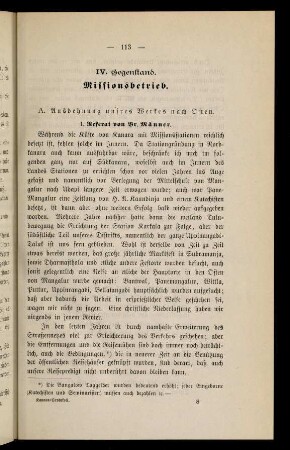 A. Ausdehnung unsres Werkes nach Osten
