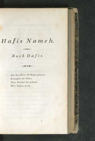 Hafis Nameh. Buch Hafis.