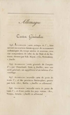 Cartes Générales