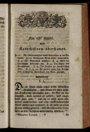 Das erste Kapitel. Vom Katechisiren überhaupt.