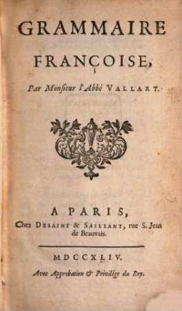 Grammaire Françoise
