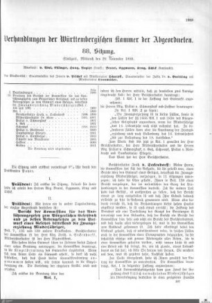88. Sitzung, Stuttgart, 29.11.1899