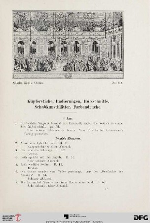Kupferstiche, Radierungen, Holzschnitte, Schabkunstblätter, Farbendrucke (Nr. 1-1668)