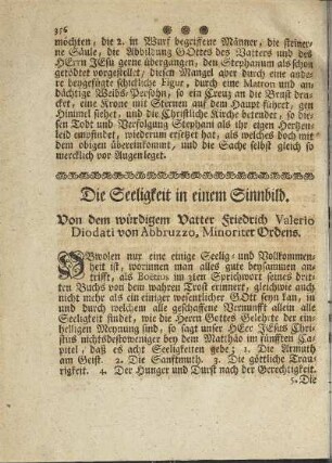 Die Seeligkeit in einem Sinnbild.