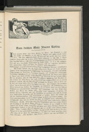 Zum dritten Male Ibsens Epilog