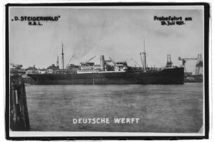 Steigerwald (1921), Hapag.- Hamburg-Amerikanische Packetfahrt-Actien-Gesellschaft, Hamburg, Hapag-Lloyd AG, Hamburg