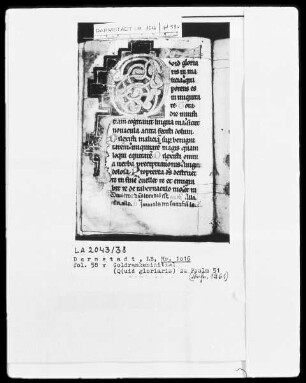 Psalterium — Initiale Q (uid gloriaris), Folio 58 verso