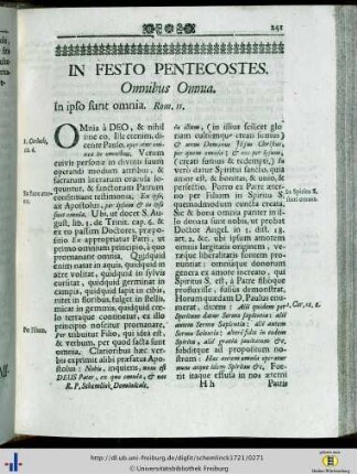 In Festo Pentecostes.