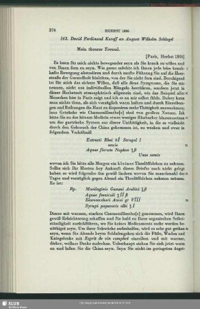 David Ferdinand Koreff an August Wilhelm von Schlegel, Paris, Herbst 1806