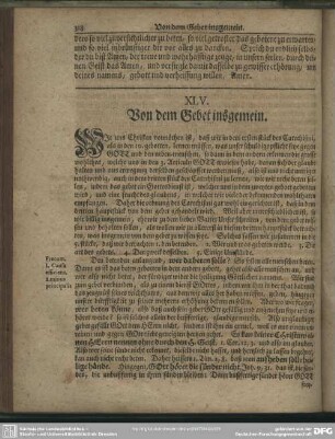 XLV. Von dem Gebet insgemein