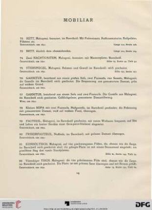 Mobiliar (Nr. 72-126)