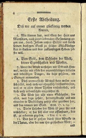 Erste Abtheilung. Daß wir auf immer glückseelig werden können.