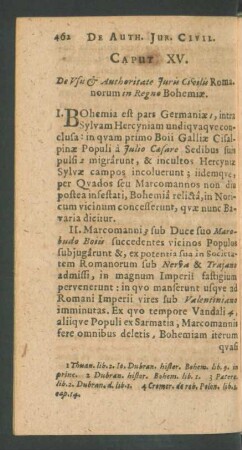 Caput XV. De Usu et Authoritate Juris Civilis Romanorum in Regno Bohemiae.
