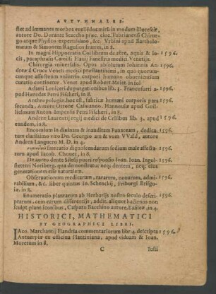 Historici, Mathematici Et Geographici Libri.