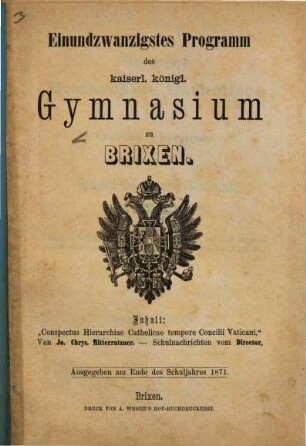 Programm des KK Gymnasiums zu Brixen, 21. 1871