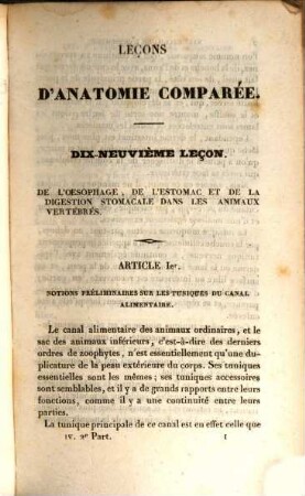 Leçons d'anatomie comparée de Georges Cuvier. 4,2, Contenant la suite de l'appareil de chylification des animaux vertébres
