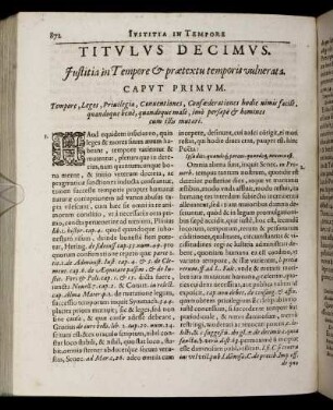 Titulus Decimus. Justitia in Tempore & prætextu temporis vulnerata.
