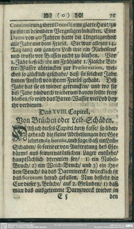 Das XVIII. Capitel. Von Brüchen oder Leib-Schäden