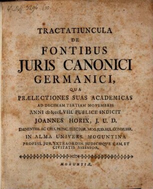 Tractatiuncula de fontibus iuris canonici Germanici