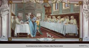 Katharina de' Medici bewirtet die Mönche des Klosters in Paris