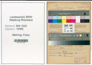 Entnazifizierung Franz Mehring , geb. 20.09.1900 (Buchhalter)