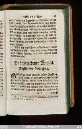 Das vierzehente Kapitel. Distillirter Grünspan.
